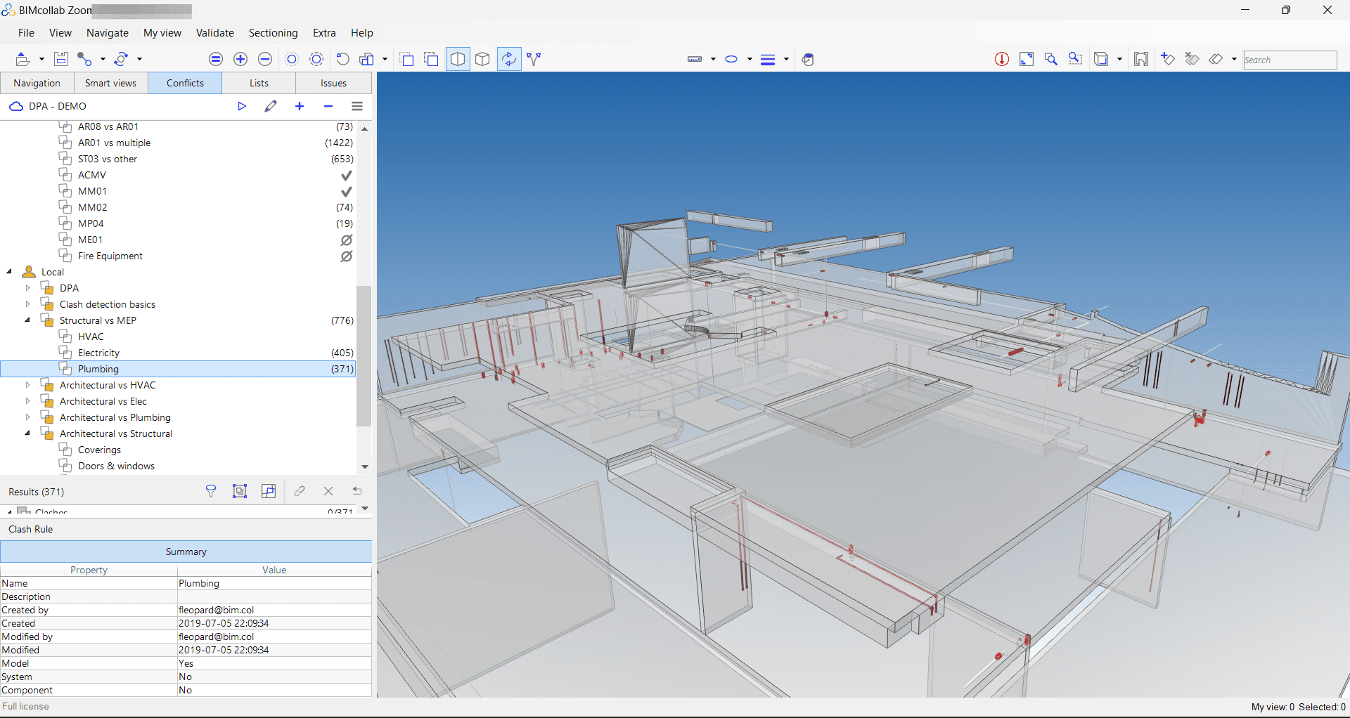 Ruleset configuration between Architecture, Structure, and MEP Components